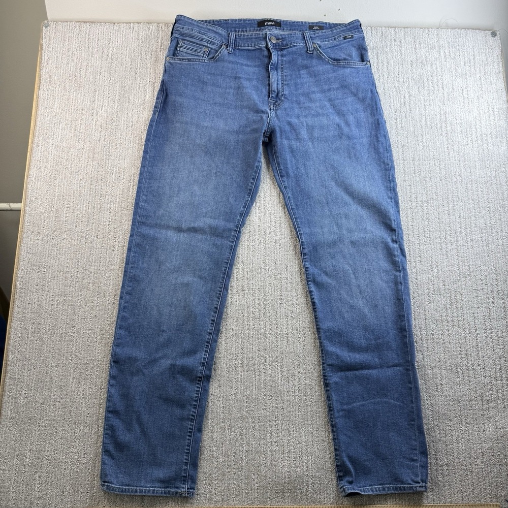 Mavi Zach Straight Leg Jeans Men's Size 38x34 Stretch Denim Blue